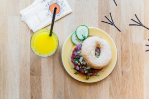 Bagel carpaccio menu met jus XL