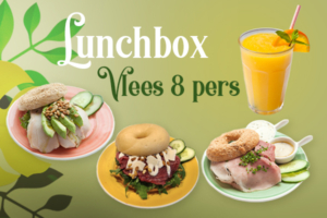 Een lunchbox met vlees voor 8 personen bestellen voor thuis, onderweg of op kantoor